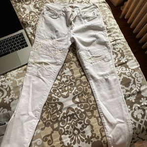 True Religion white skinny jeans